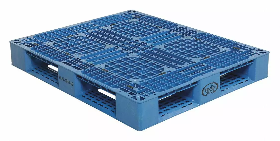 Vestil Blue Plastic Pallet.6000 lb..48 x 40 PLP2-4840-BLUE