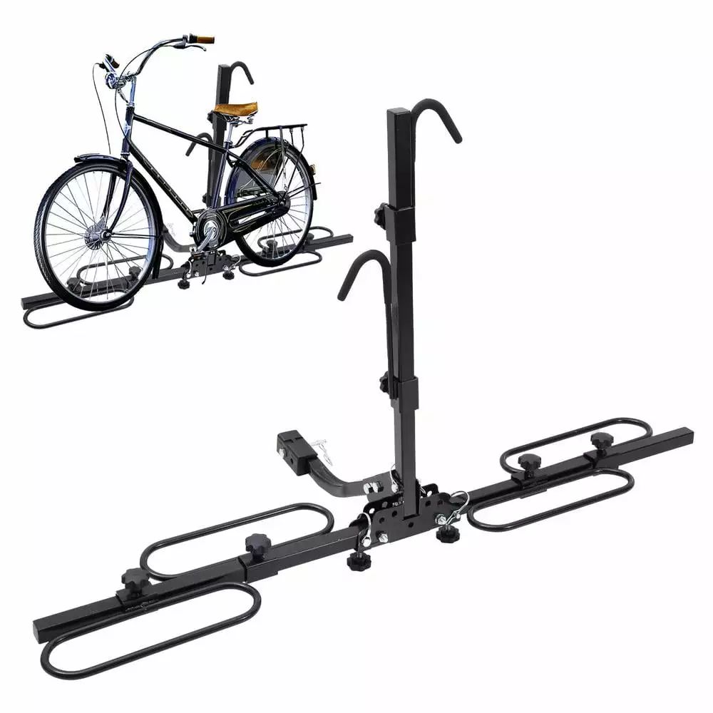 WAASOSCON Hitch Mounted Bike Racks Bike Rack Hitch Mount Carrier Hitch Bike Rack Smart Tilting Folding Bicycle Car Racks for Standard Fat Tire And Electric Bike 2-Bike 180 Lbs Capacity classy