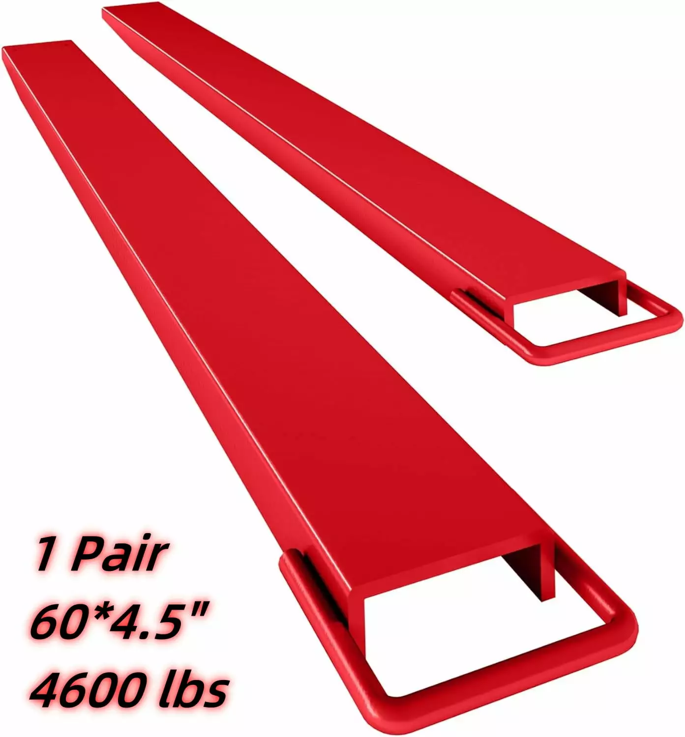 WPOND Pallet Fork Extensions. 4.5 ??60 Forklift Extensions. 4600LBS Lifting Capacity.Heavy Duty Steel Pallet Forklift Extensions. 1 Pair for Forklift Lift Truck Forklift Loaders.Red