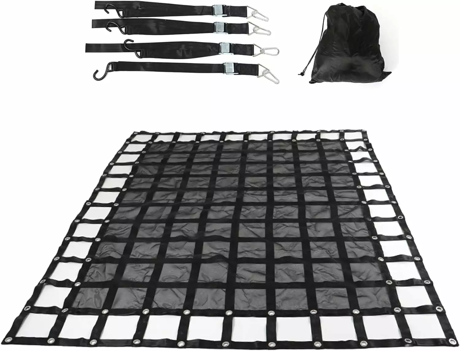 KOJEM 42 Rear Cargo Basket Universal ATV UTV Black Steel Storage Rack Rear Goods Mesh Rack