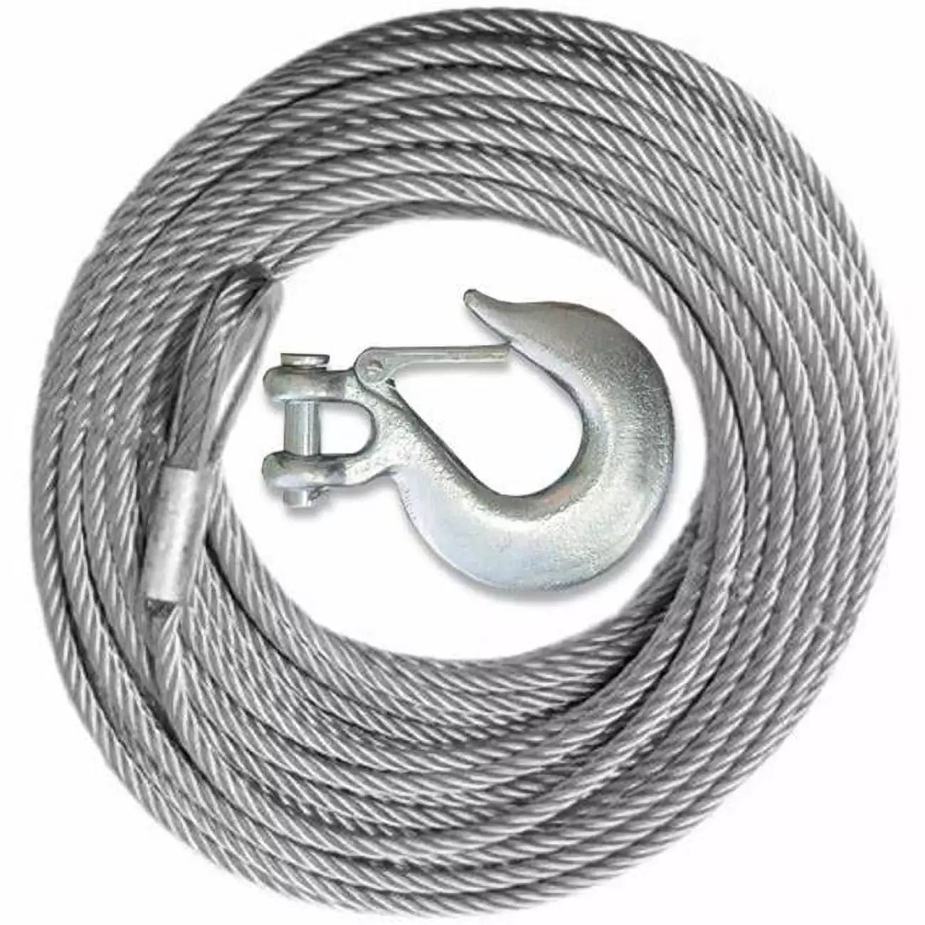 Winch Cable with Mega Winch Hook - GALVANIZED - 3/8 X 100 (14 400lb strength) (4X4 VEHICLE RECOVERY)