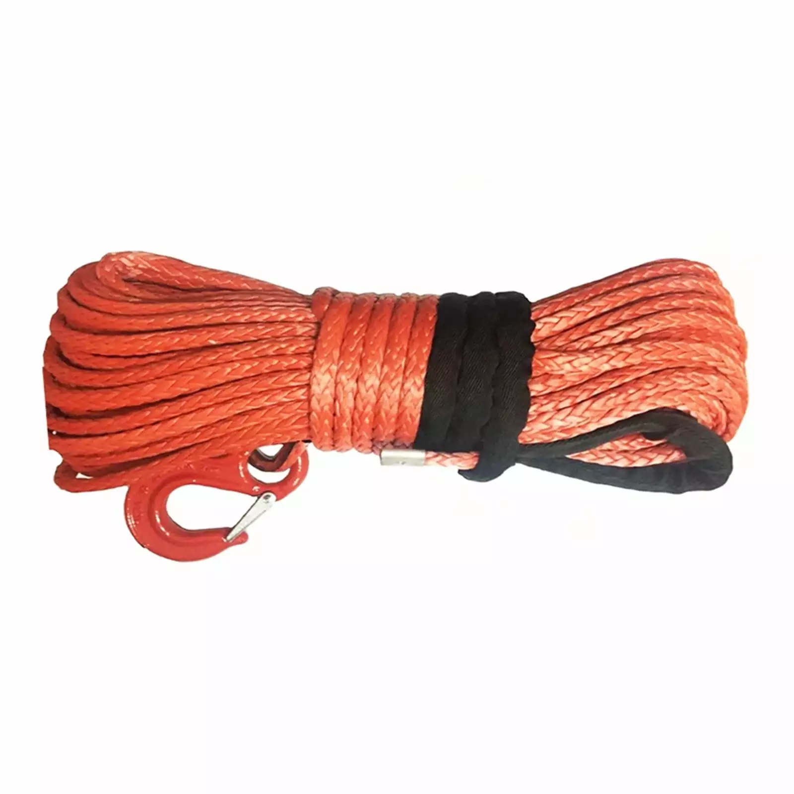 Winch Rope. 12mm X 28m UHMWPE Fiber Synthetic Winch Rope With Hook For ATV/UTV/4WD/4X4/OFFROAD--------.Light and Strong