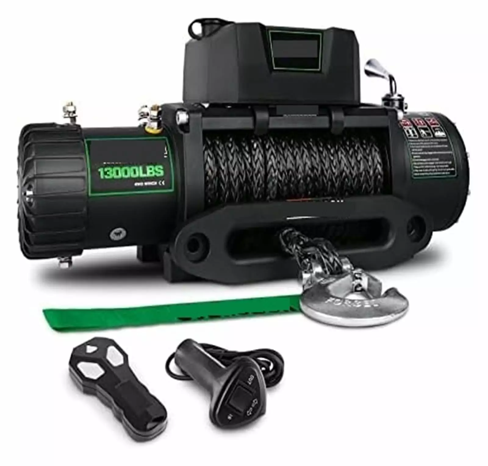 Winch Rope. Winch 13000lb. Winch Kit Synthetic Rope.12V Waterproof Winch With Wireless Handheld Remote And Corded Control.for Truck SUV--------.Light and Strong