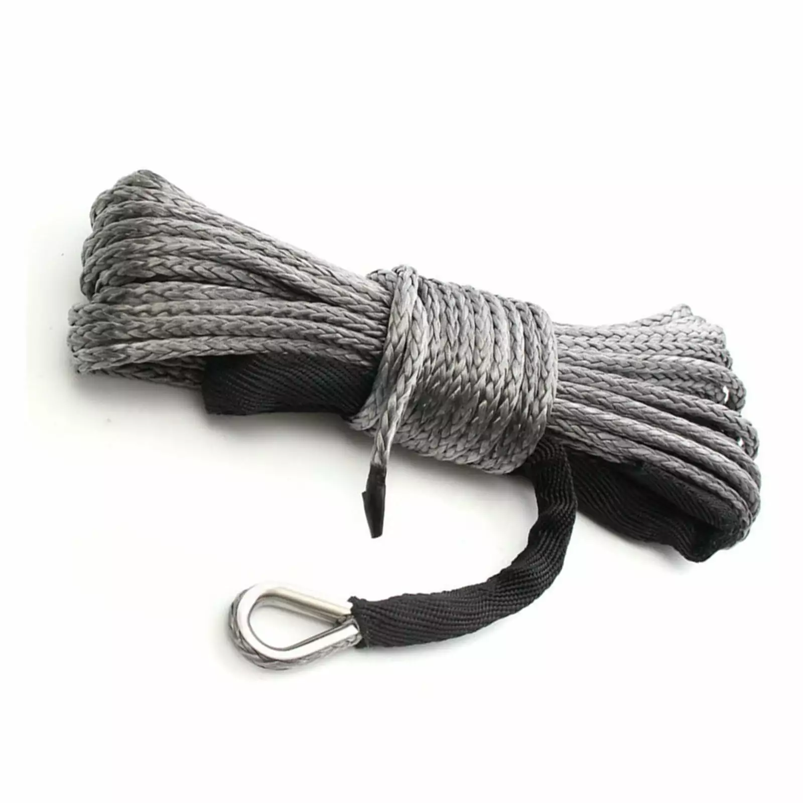 Winch Rope. 6mmx15M 11000LBS Winch Rope ATV UTV High Strength Synthetic Winch Line Cable Rope Tow Cord With Sheath Gray For Off Road--------.Light and Strong