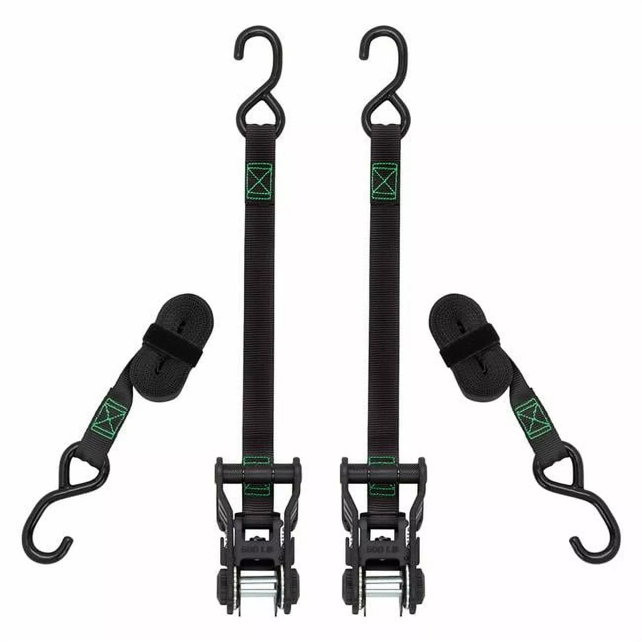 Winston Products 10 ft. 1500 lbs Tactical Ratchet Tie Down. Green - Pack of 2