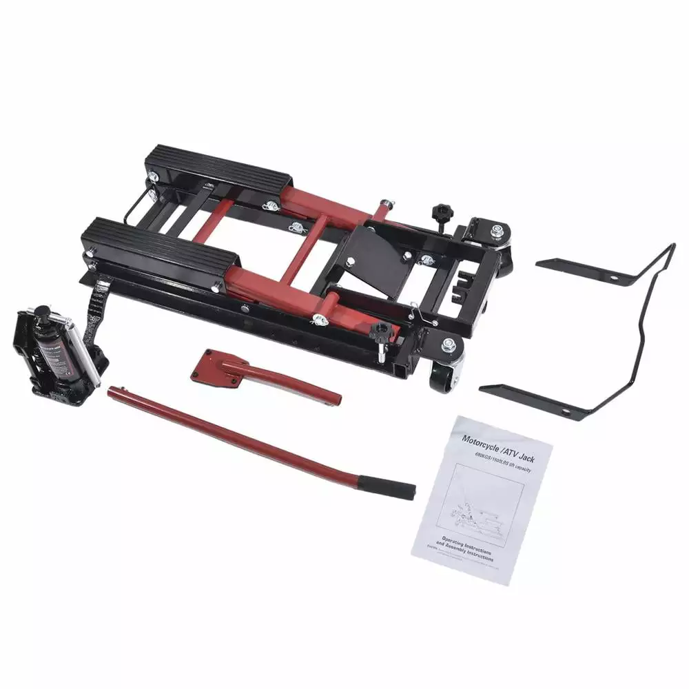 Xianers Floor Jack . Floor Jacks . Red And Black Hydraulic Trolley Jack Car Lift With Blow Molded Case-1500 Lbs Capacity. 17 Inch