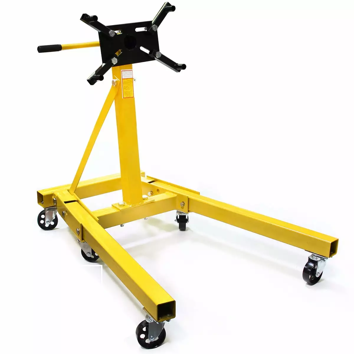 XtremepowerUS 2000lb Engine Stand Folding Motor Hoist Mover Auto Repair Rebuild Jack Rotating Engine Head. Yellow