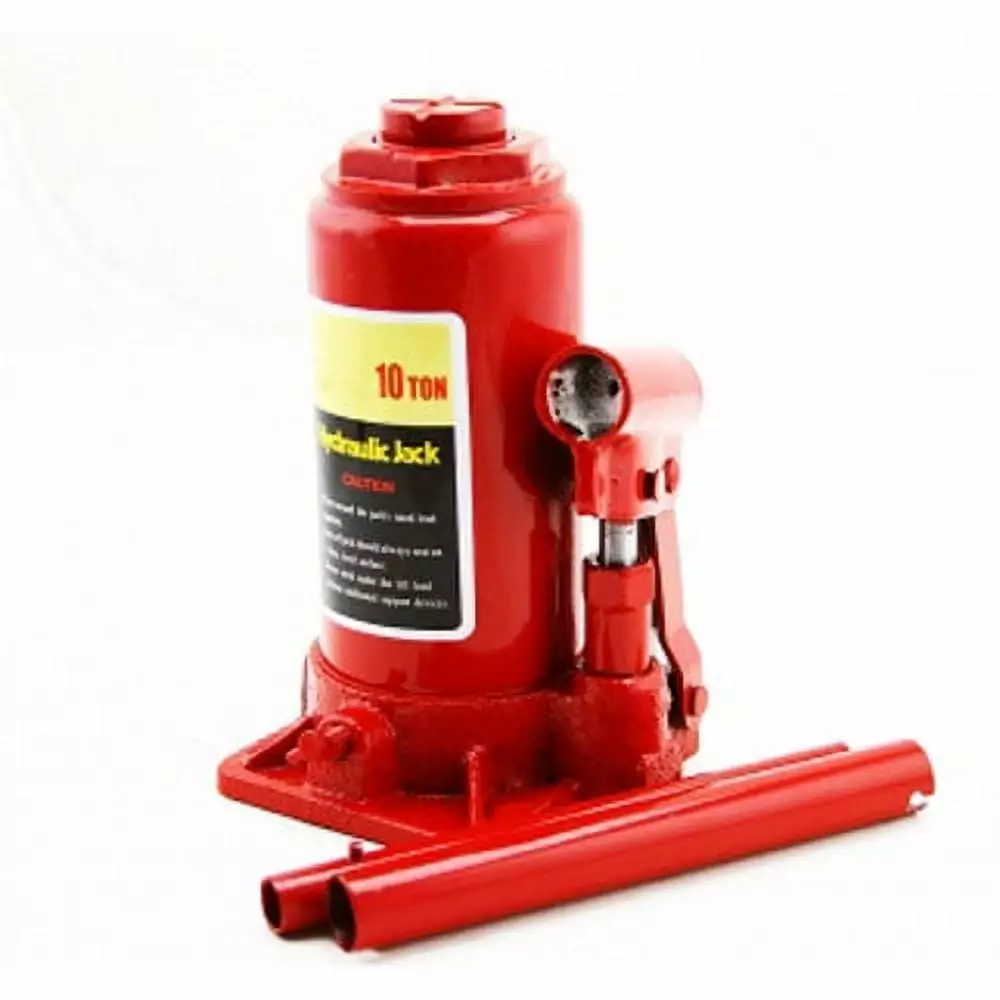 XtremepowerUS Hydraulic Bottle Jack 10 Ton Capacity Weight Lifting Equipment with Handle Red Steel