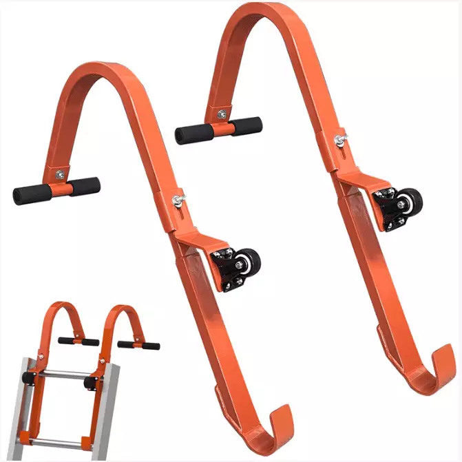 Ymokee 2 Pack Ladder Roof Hooks. Ladder Stabilisers with Wheels and Rubber Grips for Roof Climbing