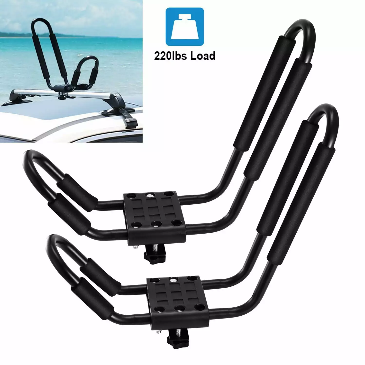 ZGBY 2 Heavy Duty Kayak Rack Canoe Boat Surf Ski Board Roof Top For Car Suv Truck