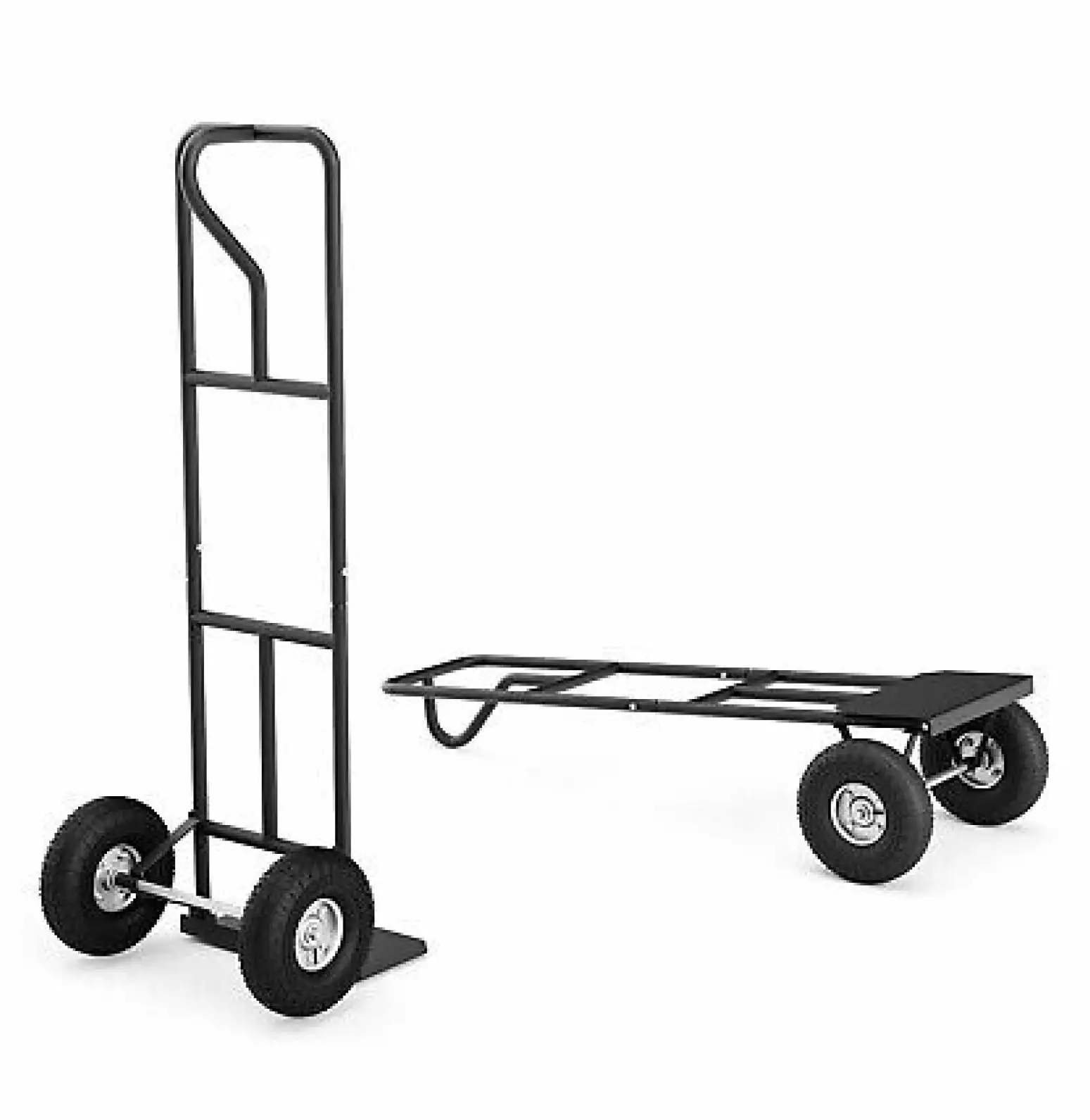 Yunhouse Heavy Duty Hand Truck 660lbs Capacity Trolley Cart With Foldable Nose Plate Black