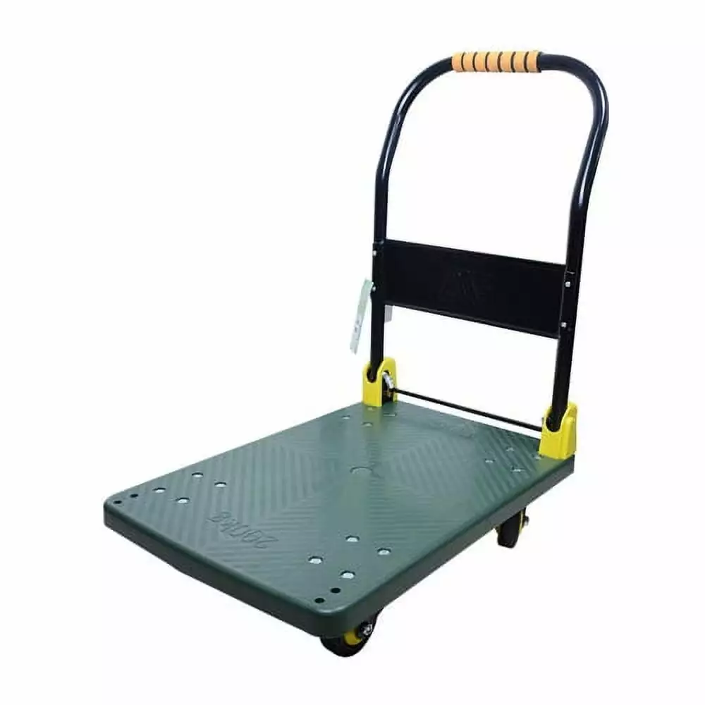 Zateety 440 lbs. Capacity Portable Platform Hand Truck Collapsible Dolly Push Hand Cart for Loading and Storage in Green