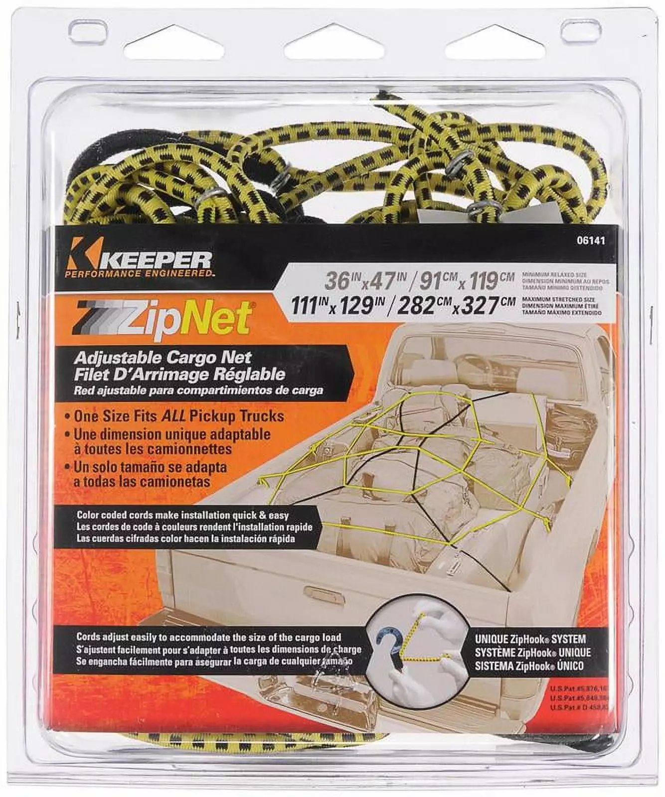 Zipnet 6141 Adjustable Cargo Net. 86 in L x 74 in W