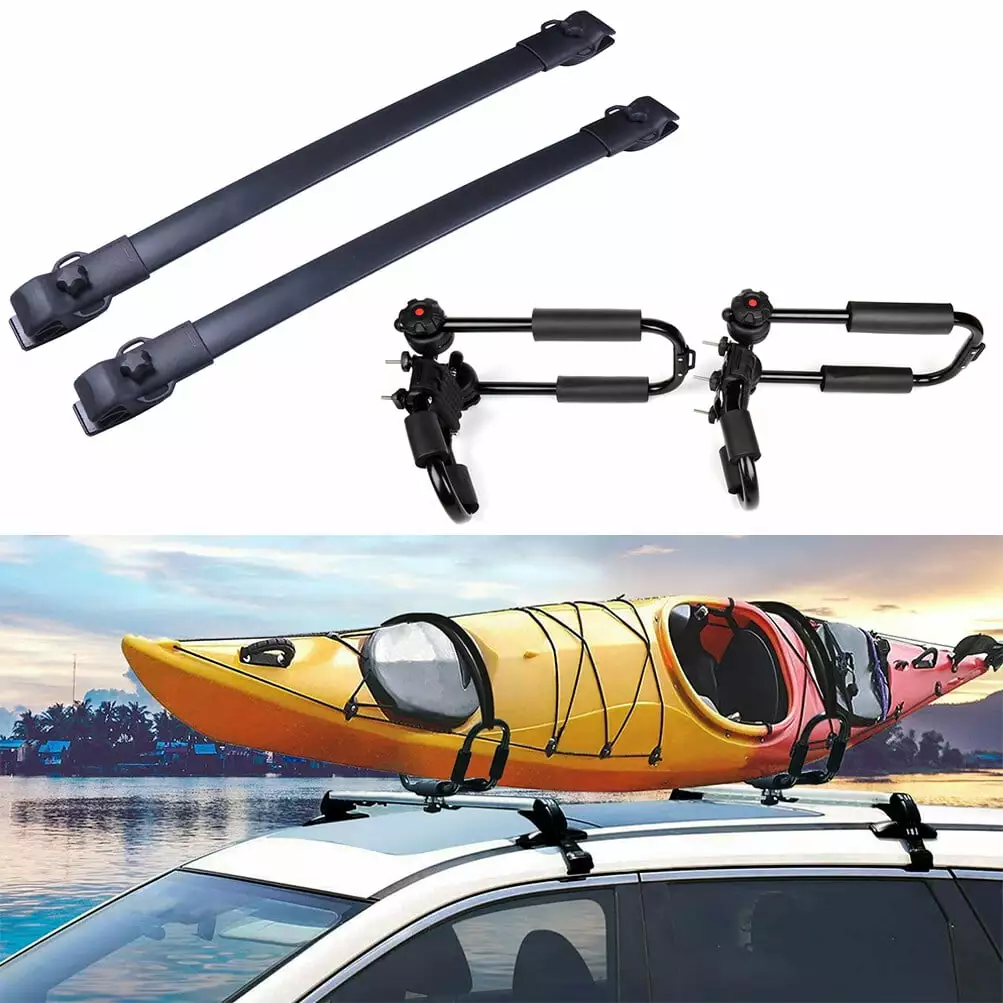 cciyu Roof Rack Crossbars Rooftop Carrier with Kayak Rack with Tie-Down Straps for Toyota Sienna 2011-2019