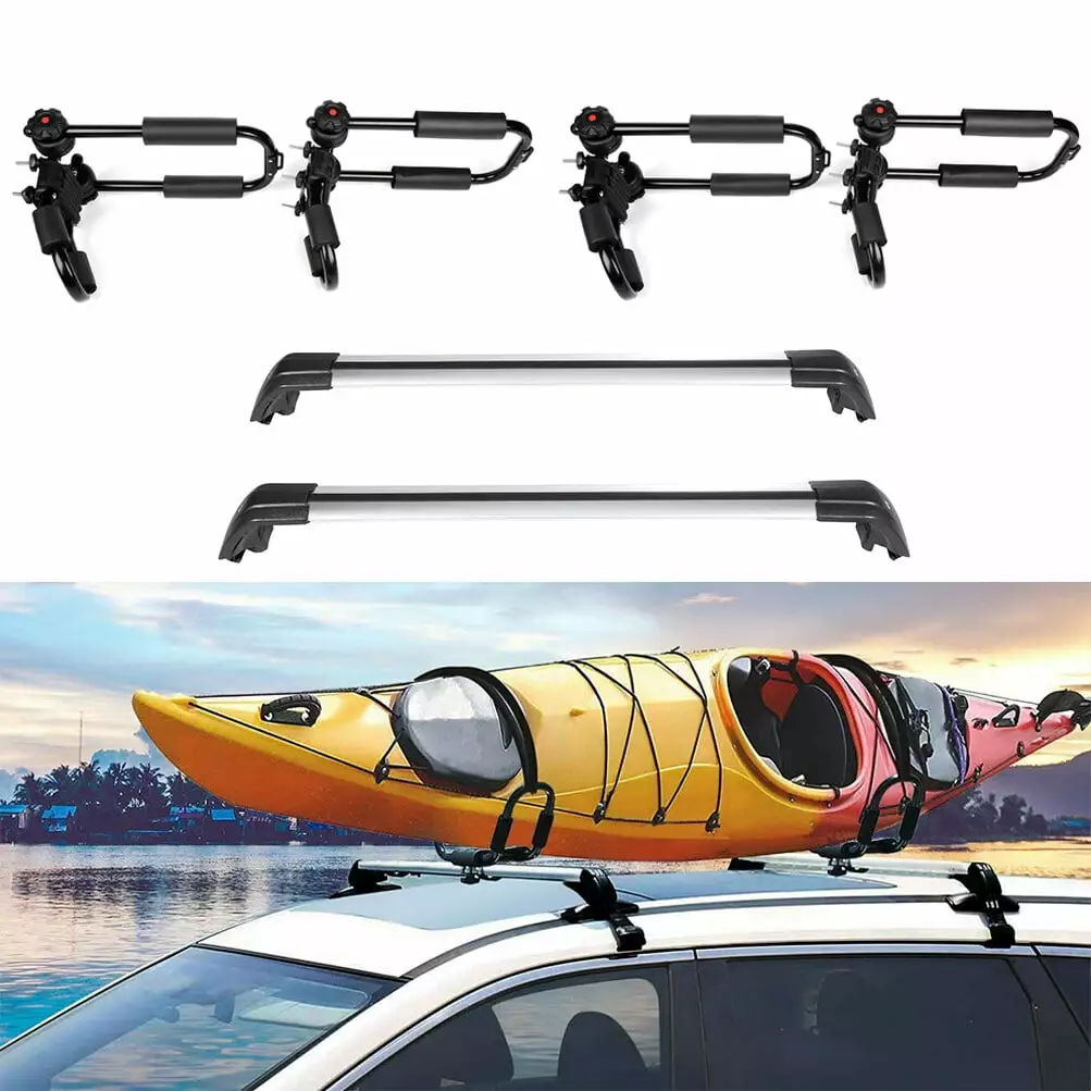 cciyu Roof Rack Crossbars for Mitsubishi Outfor Lander 2013-2019 with Kayak Rack with Tie-Down Straps