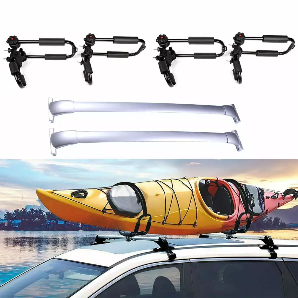 cciyu Roof rack crossbars with Kayak Rack with Tie-Down Straps for Nissan Pathfinder 2013-2019