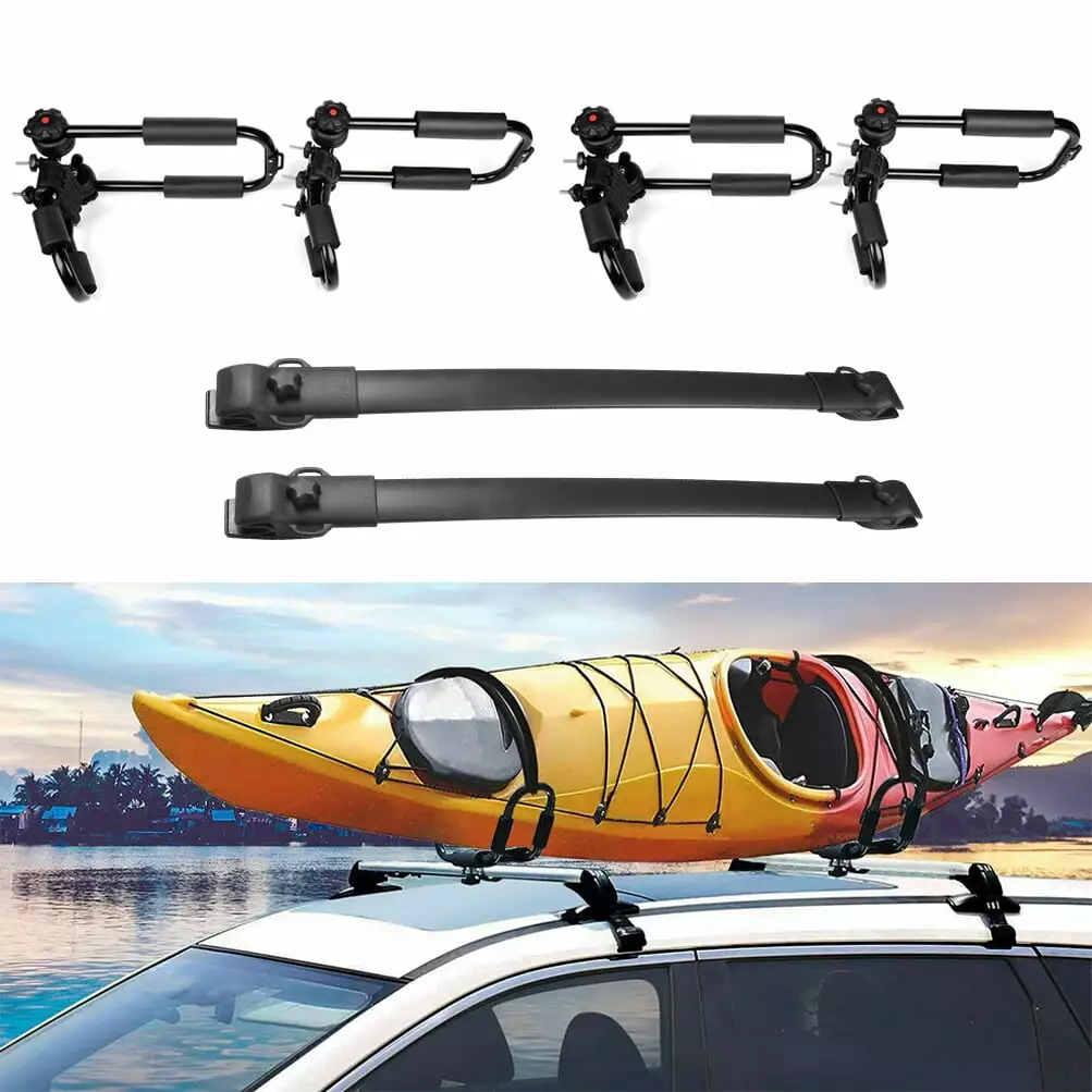 cciyu Roof rack crossbars with Kayak Rack with Tie-Down Straps for Toyota Sienna 2011-2019