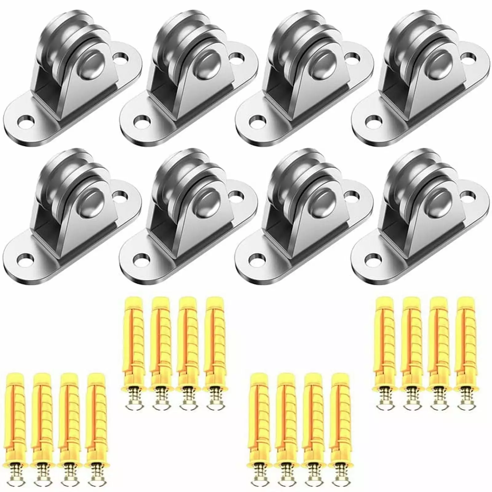 6 Sets Pulley Block Lamp Traction Trolley Ceiling Mount Heavy Round Group Wire Rope Pulleys