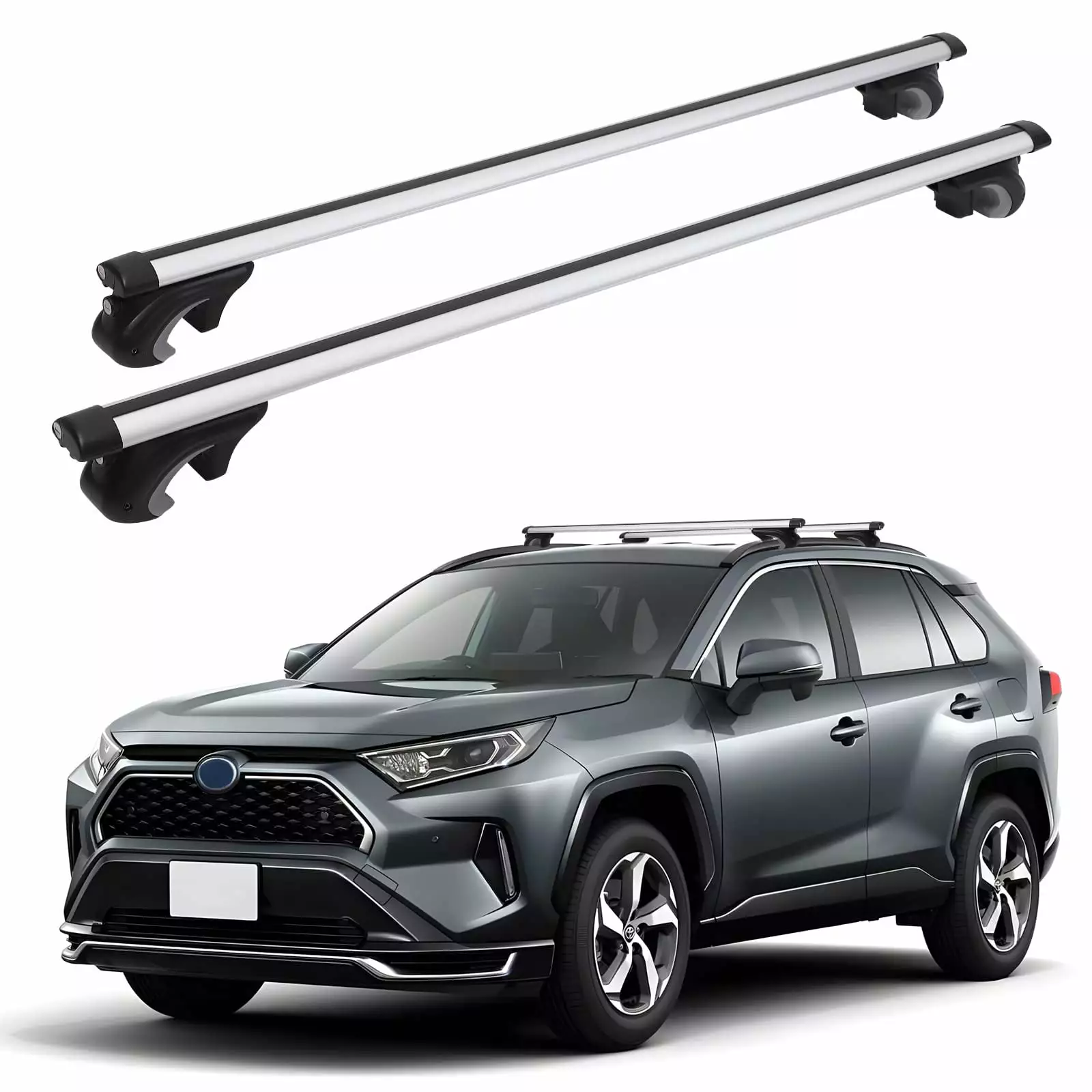 EastVita Roof Rack Cross Bars 17-48 Cross Rails Adjustable Aluminum Anti-Rust up to 150lb Luggage Rooftop Carrier Rack Kayak/Surfboard/Paddle Board. Universal Fit for Cars with Side Rails