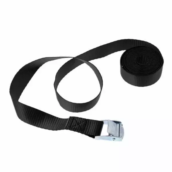 Claw Lashing Strap 6 pieces - Fixing strap for transport Motorcycle. Truck (Black. 250 kg. 2.5 cm x 5 m)