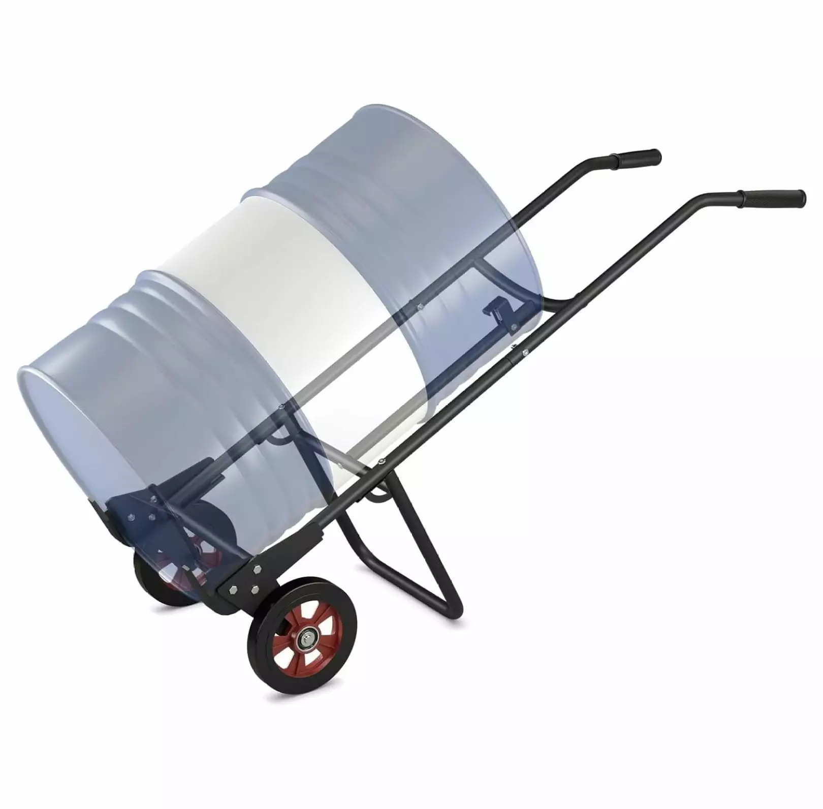 saney 1200 LBS Drum Truck. Heavy-Duty Metal Drum Cart with 2 Rubber Wheels & Handles. Chime Spring Hook for Drum Fixation. Oil Drum Transport Push Cart. Steel Drum Hand Truck (Black)